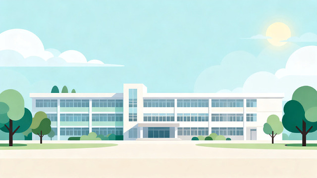 校园建筑卡通插画