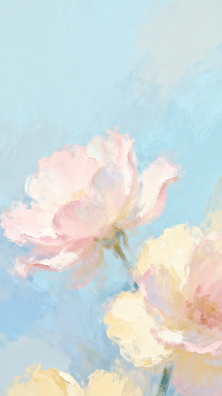 油画风花朵艺术装饰画
