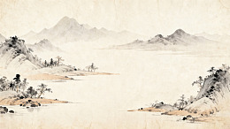 古风水墨山水画