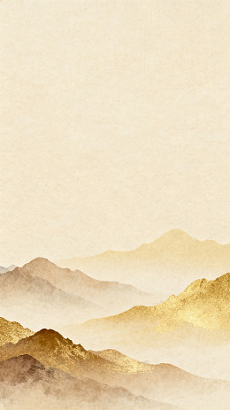 金色山水水墨画背景