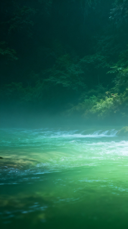 翠绿溪流自然风景