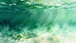 水彩深海梦幻背景