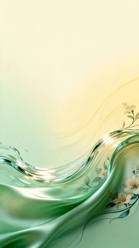淡雅花卉水流设计图