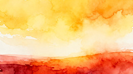 水彩夕阳风景装饰画