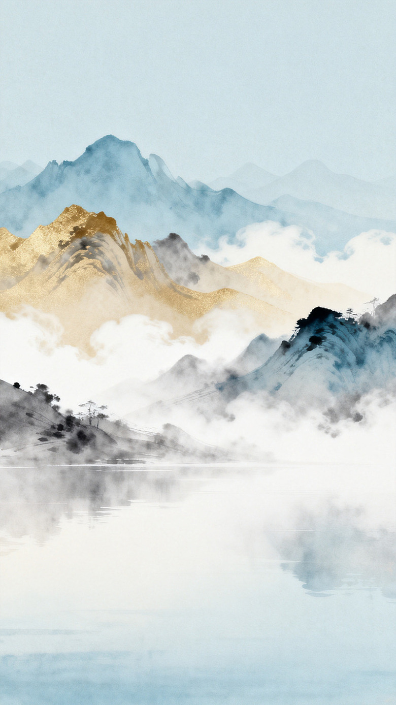 水墨山水画意境图