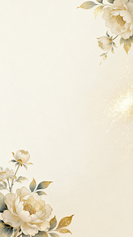淡雅花卉边框插画设计素材
