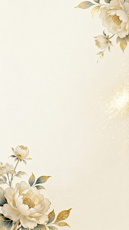淡雅花卉边框插画设计素材