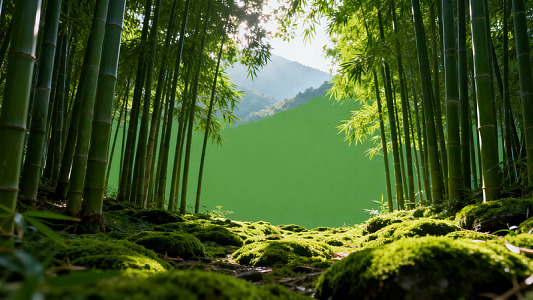 竹林绿意山水风景