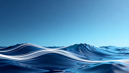 海洋波浪艺术插画