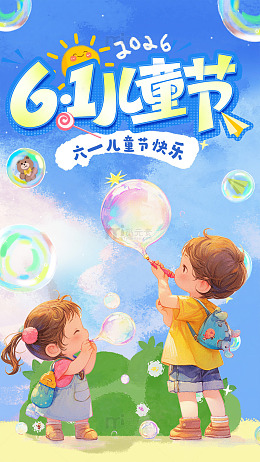 六一儿童节欢乐插画