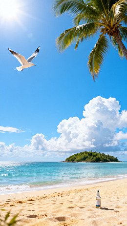 椰树海滩风景