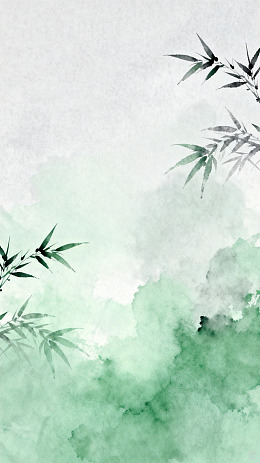 水墨竹子意境装饰画