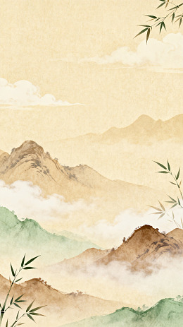 古风山水水墨画意境图