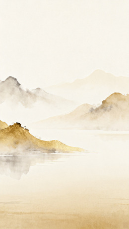 水墨山水意境插画