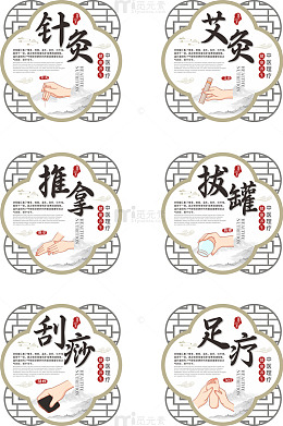 中医刮痧中医养生理疗矢量异形展板