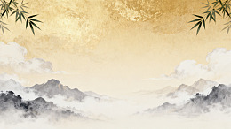水墨山水画古风背景