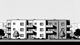 简约黑白建筑插画