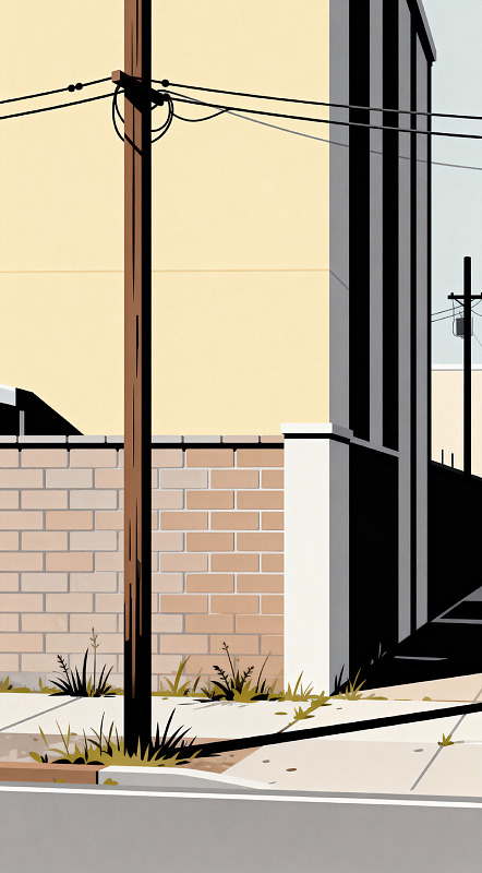 极简城市街景插画