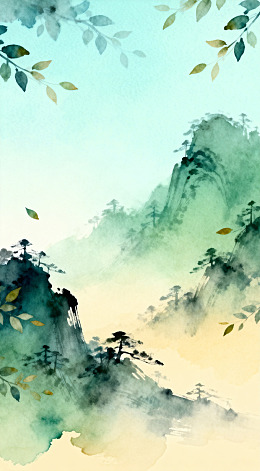 水墨山水画意境自然风光