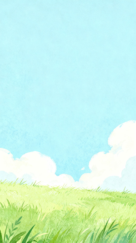 水彩田园风景插画