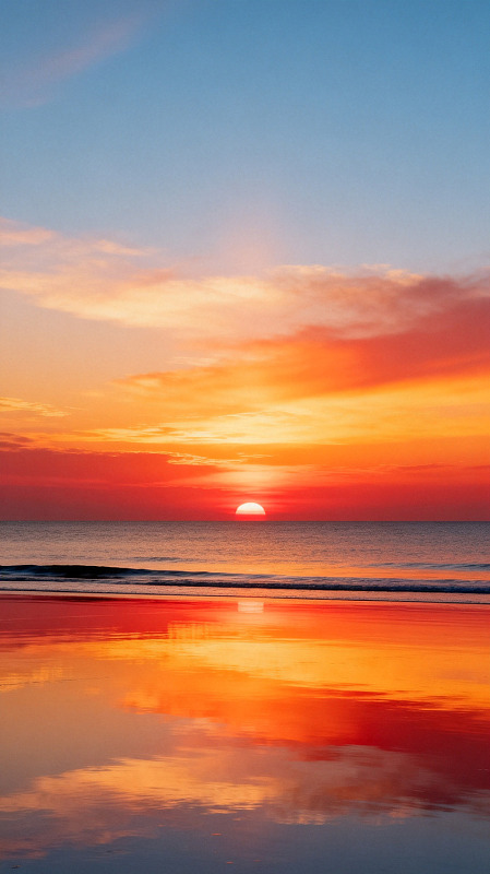 日落海滩美景