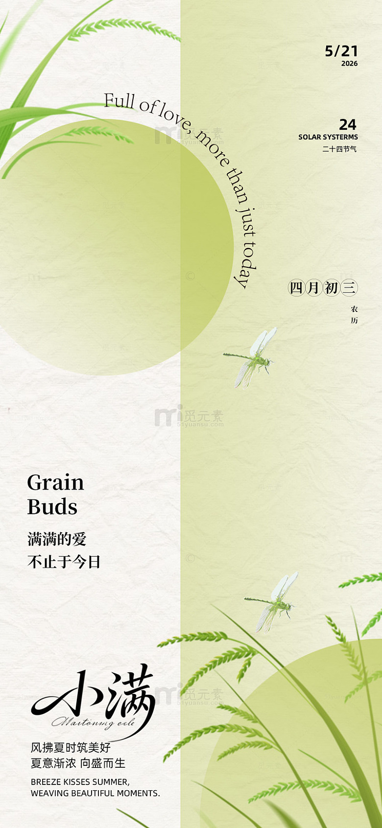 小满节气自然风景海报设计素材