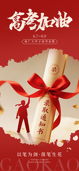 高考喜庆通知书设计素材