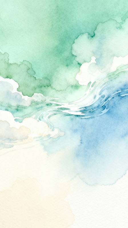 水彩天空云朵艺术背景