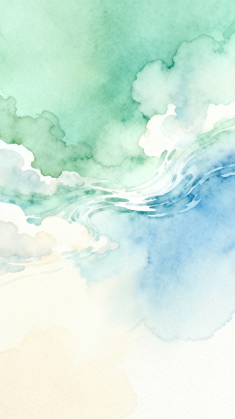 水彩天空云朵艺术背景