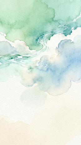 水彩云彩天空艺术绘画