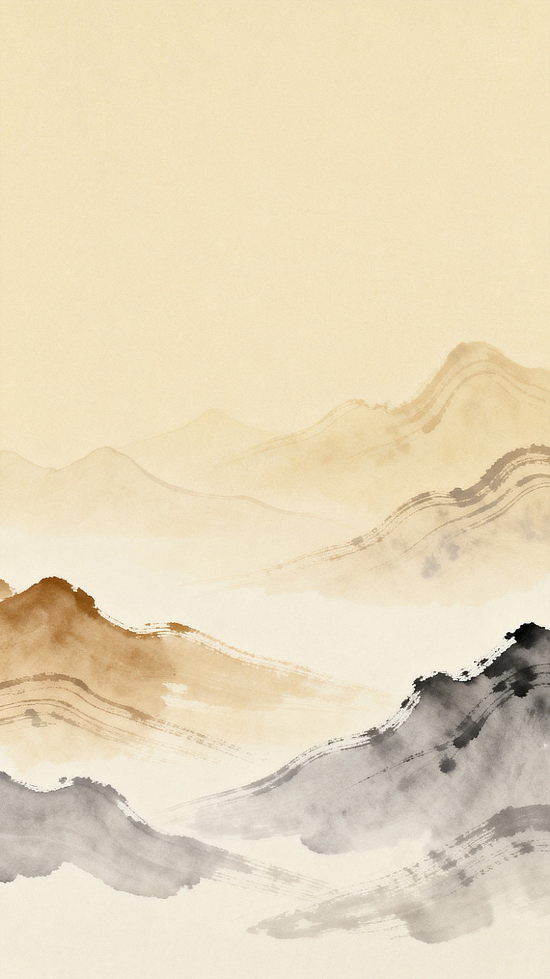 水墨山水画风格背景图