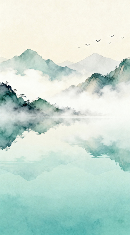 水墨山水画意境图