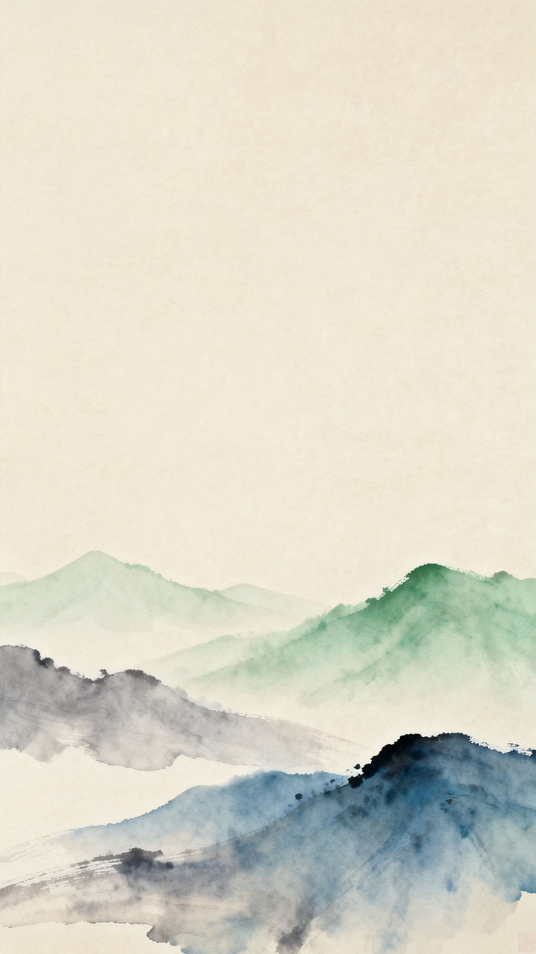 水墨山水画简约背景图