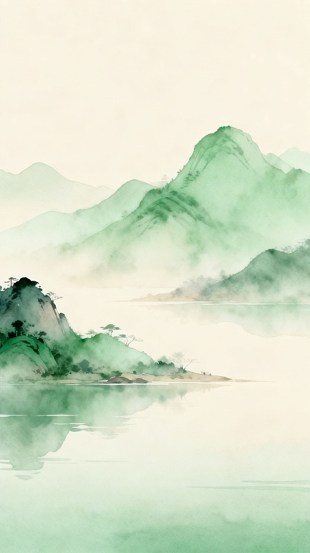 水墨山水画意境自然风光