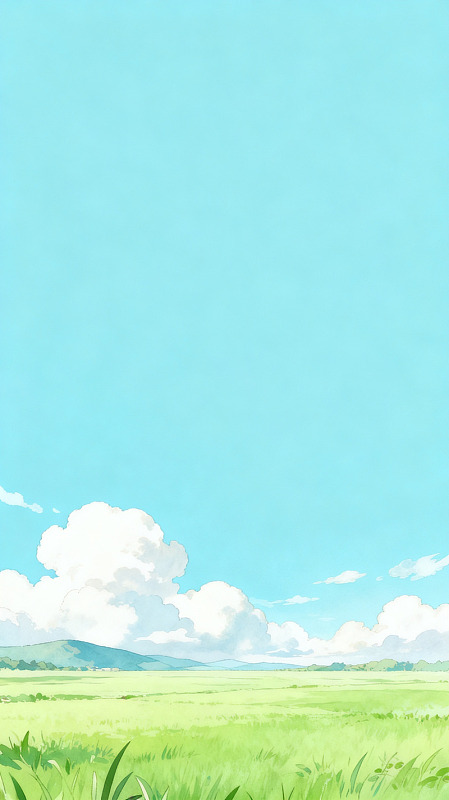 动漫风田野风景插画