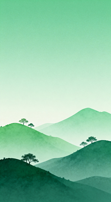 山水水彩画