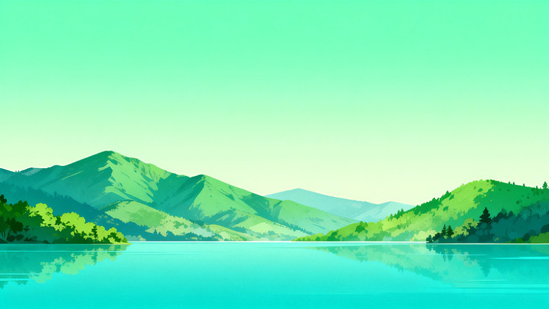 山水风景插画设计图