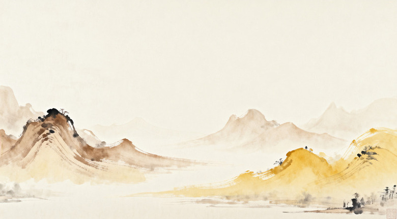 水墨山水画传统中国风背景