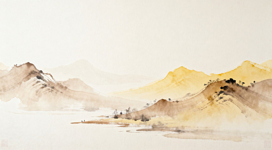 水墨山水画风光国画艺术