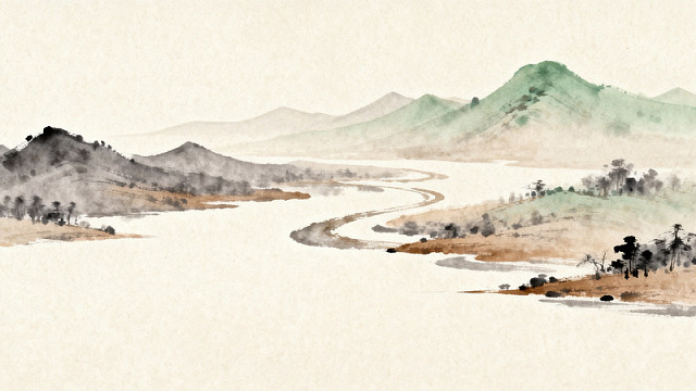 水墨山水画风光背景