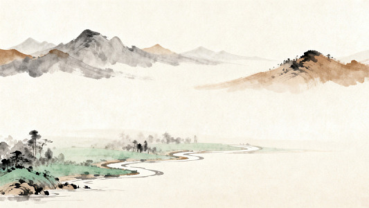水墨山水画风景图