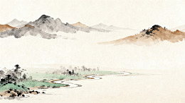 水墨山水画风景图