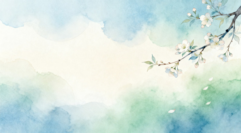 水彩花卉春天意境装饰画