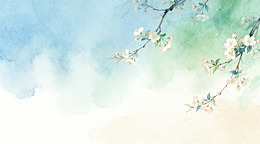 水彩花卉春天风景装饰画