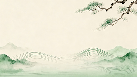 水墨山水画古风背景