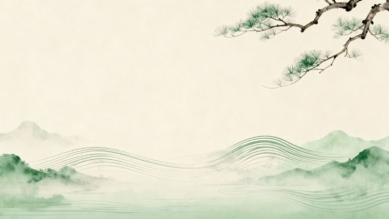 水墨山水画古风背景