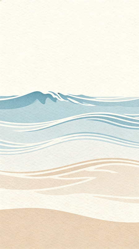简约海浪艺术插画