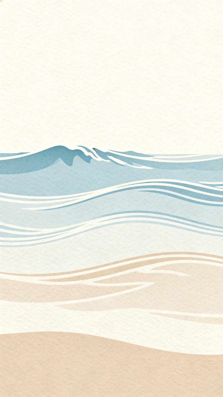 简约海浪艺术插画