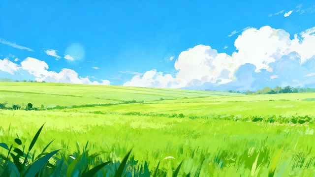 田园风光手绘插画