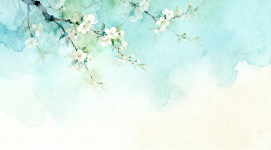 水彩樱花淡雅背景